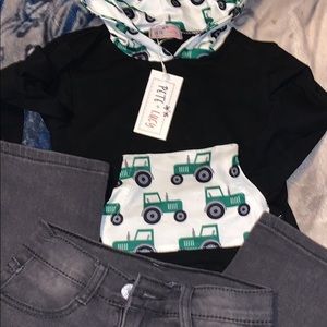 Boys Tractor Time Hoodie and Denim Pant Set